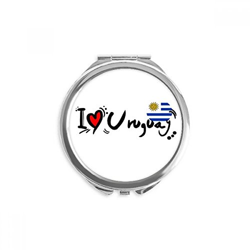 Сакам Уругвај Збор Знаме Љубов Срце Илустрација Рака Компактен Огледало Круг Преносни Џеб Стакло