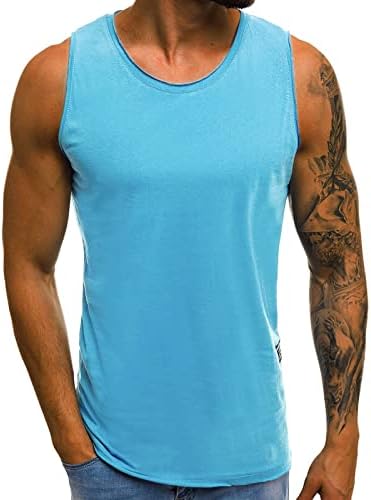 Машки резервоар за вежбање без ракави врвни суви цврсти атлетски кошули кои трчаат теретана мускуларна плажа резервоарот врвот голема и високи мажи маица