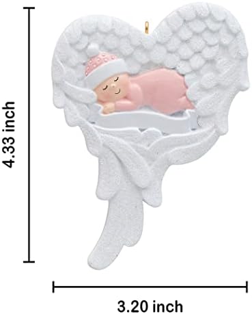 Максира бебе девојче розово ангелски украси сеќавања на губење на новороденчиња Меморијален украс за персонализација на дрво украси