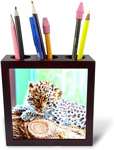 3дроза Уникатна Слика На Светло Внесено Бебешко Леопардско Сликарство-Држачи За Пенкало За Плочки