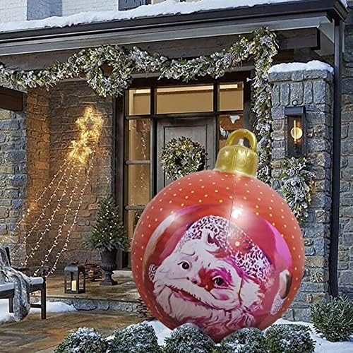 Овошје на отворено Божиќно надувување украсена топка, 23,6 инчи ПВЦ гигантска божиќна божиќна топка за надувување, Божиќни