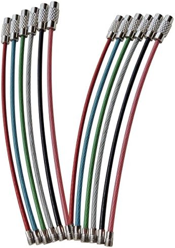 6-инчни клучеви за жица, прстени за кабелска кабел од 2 мм, флексибилен приврзок со пластичен обложен челик за копчиња, ознаки за