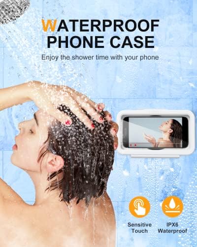 Humixx Водоотпорен Држач За Телефон За Туширање [360° Ротација] [HD Екран На Допир] Случај За Туширање, Универзална Кутија За Држач За Телефонски Држач за Бања за Iphone 14 13 Pro