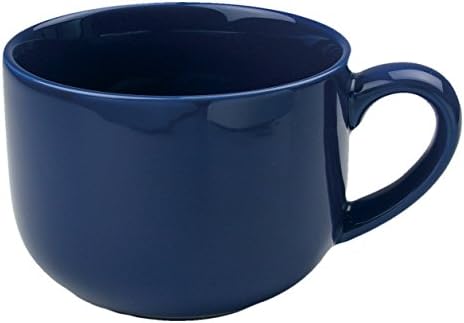 24 Унца Екстра Голема Чаша За Кафе Од Млеко Или Чинија За Супа со Рачка-Темносина