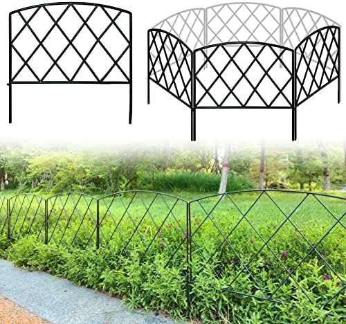 Декоративна градина за градинарска градина 24 во x 10 ft, куче зајак миленичиња ограда животинска бариера, отворено 'рѓосано метал без