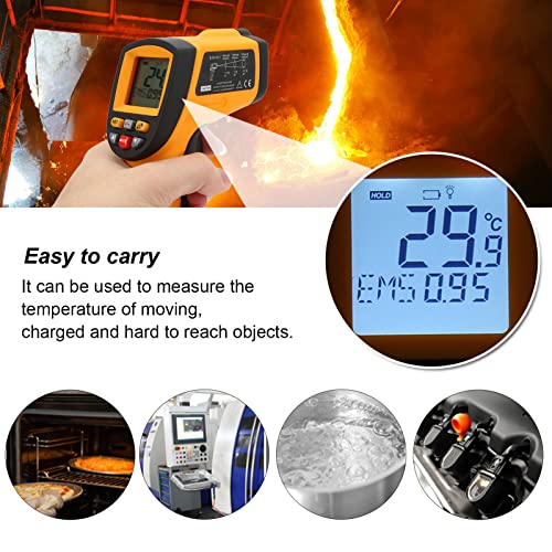 350‑750 ℃ ​​Инфрацрвен термометар, мерач на индустриска температура без контакт, за ладилник за готвење