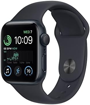 Apple Watch SE - случај на полноќ алуминиум со Midnight Sport Band, M/L