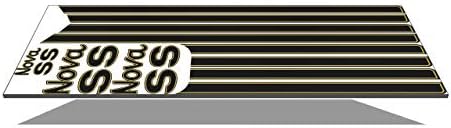 Замена на графикс на Нова Феникс за 1974 година Chevrolet SS Super Sport Decals & Stripes Kit Coupe - Црно/злато
