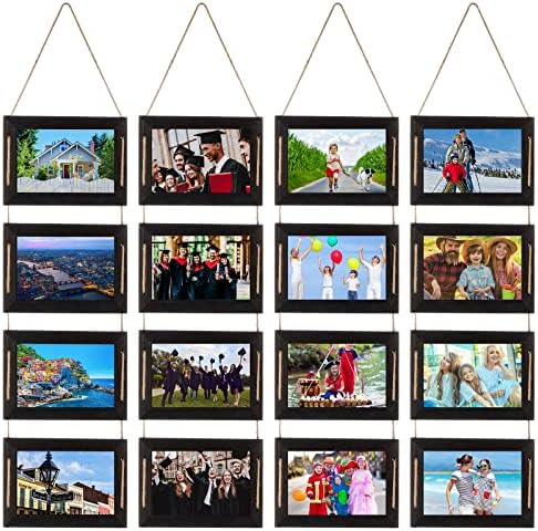 Kathfly 4 поставува рамка за колаж со фотографии 4 отворање 4 x 6 рамки за слики за вертикално висина хоризонтална екраска рамка за семејна фото -рамка за домашна куќа рус