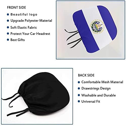 Покрив за глава на пакетот Sceexk 2 за знамето на Ел Салвадор, додатоци за покривање на седиштето, заштитник на потпирачот