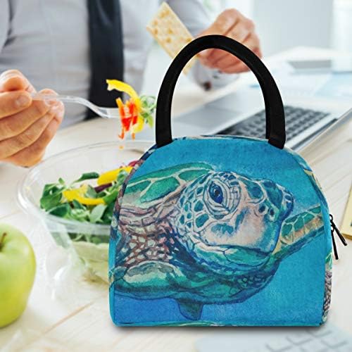 Јиж Голема Морска Желка Океан Див Свет Животински Отпечаток Изолиран Патент Торба За Ручек Поладна Оброк Подготвена Чанта Кутија За