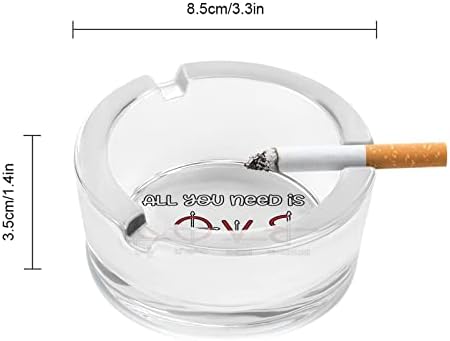 Сè што ви треба е Loveубов математички стакло од пепел за цигари околу фиоката за пепел, преносен држач за пепел, за затворено на отворено