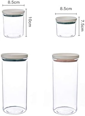 Хемотон Стаклени Контејнери Контејнери За Зачини 4 парчиња Пластичен Резервоар За Складирање Храна Транспарентен Запечатен Резервоар