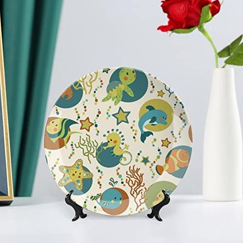 Модел на морски суштества Декоративна чинија тркалезни керамички плочи со приказ за свадбени украси за домашни канцеларии