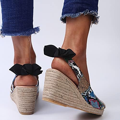 Фустани клинови сандали за жени меки удобни сандали летни обични слајдови печати лизгање на чевли со сандали со рамни плочи