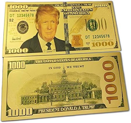 1000 УСД комеморативен претседател Доналд Трамп колекционерно злато позлатена лажна банка белешка