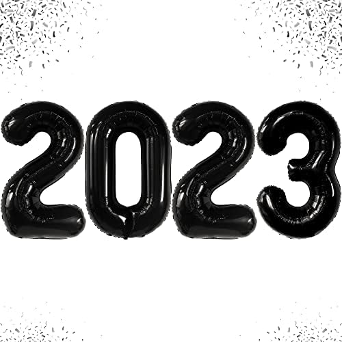 Катчон, 50 Инчни Црни Броеви На Балони 2023 - XtraLarge, Балони За Дипломирање 2023 | Црни Украси За Дипломирање Класа на 2023 | Црни