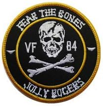 VF-84 olоли Роџерс се плаши од коски за вез за печење воен тактички морал, амблем Апликат закрпи за куки за облека со ранец додатоци