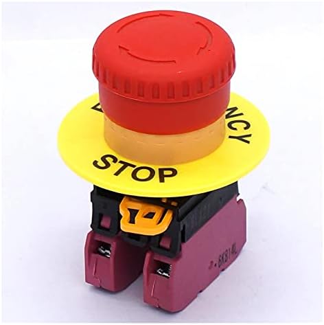 Axti 22mm 2 NC црвен знак печурки за итни случаи за прекин на копчето за прекин на копчето 10A 600V стоп -прекинувач за прекинувач