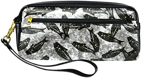 RATGDN риба фосилна шема молив кутија кутија за пенкало тинејџери за канцелариски држач за чанти сочинуваат торбичка за торбичка за