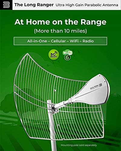 Болтон Лонг Ранџер | Нова параболна антена - до 20 милји опсег | Мобилна/WiFi антена со голема добивка до +28 dB | Сите мобилни