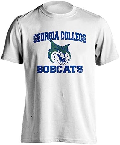 Georgiaорџија колеџ Бобкетс ретро потресена маица со краток ракав
