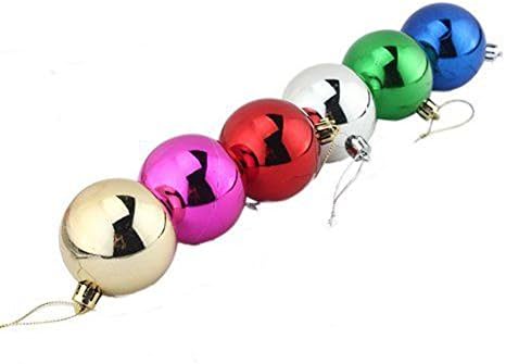 JJ продавница 6 компјутери Божиќ солидна боја со цврста боја 60мм дрво виси топки украси украси Божиќни забави декор