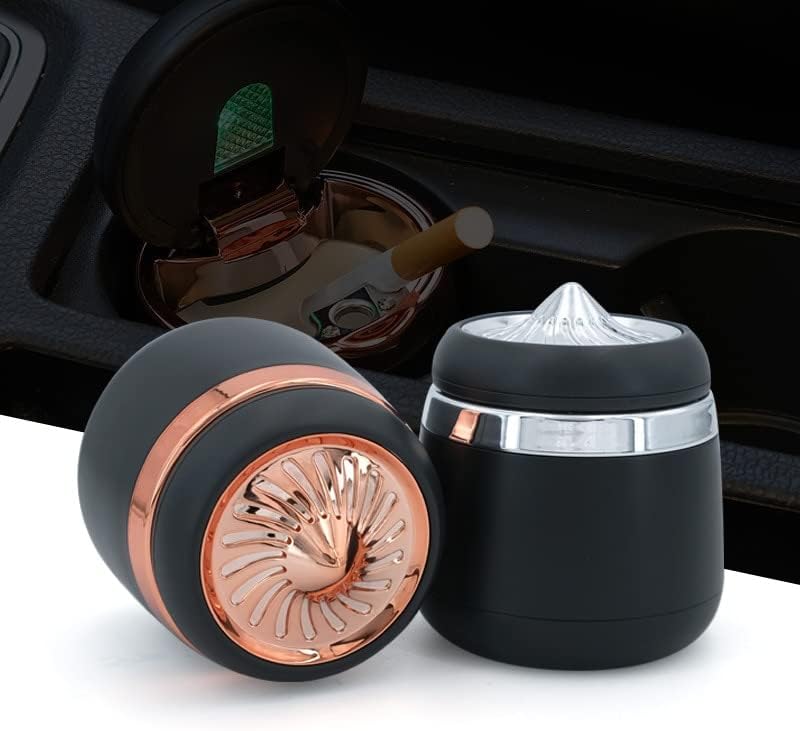 Ashtrays за цигари мини автомобил Аштрај со покритие осветлување Мултифункционално LED автоматско снабдување за украсување на домашни