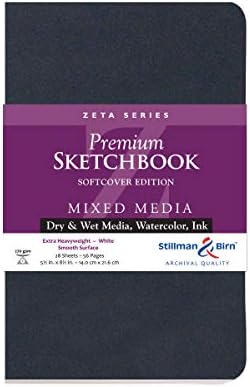 Скица за скици на Sethan & Birn Zeta Seafcever, 5,5 x 3,5, 270 GSM, бела хартија, мазна површина