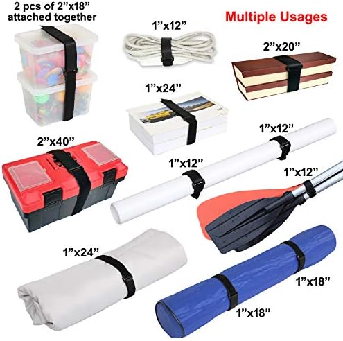 Ayaport Cinch Straps 2 x 40 -4pack, издржлива и еднократна кука и јамка покриени со најлонски мрежи за обезбедување на ленти за токи за