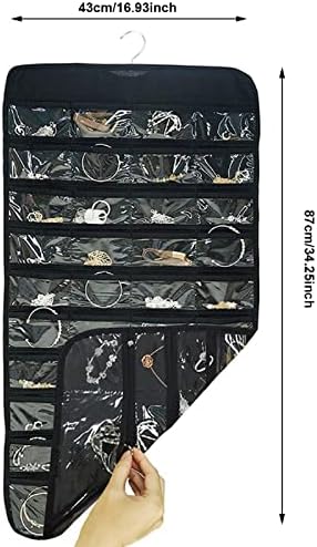 Seiwei Hanking Organizer Organizer Display Stand 80 чисти џебови двојни страни за чување на гардероба за складирање торба со кука за обетка
