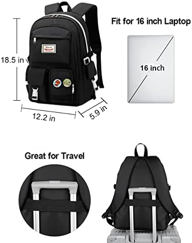 Опикл лаптоп ранец за ранец за патувања - голема чанта за книги, симпатична торба за лаптоп против кражба 15,6 инчи, траен водоотпорен