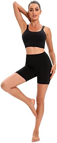 Ронлимо со високи половини од јога за жени 5 „тренингот за велосипедисти шорцеви за контрола на стомакот