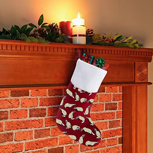 Симпатична јазовец Божиќ што виси порибување симпатична санта чорап за украси за украси на дрво украси подароци