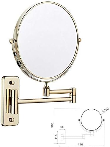 Огледала за шминка огледала за бања монтирани со двојно еднострано 3x зголемување козметичко огледало 8-инчно суета огледало 360 & deg бесплатна