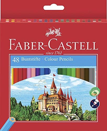 Фабер - Кастел 120148 Еколошки Боење Моливи 48-Пакет Острилка Картонска Кутија Замокот