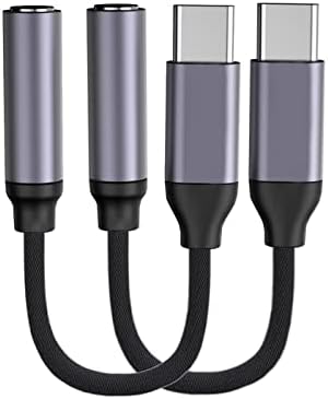 2 пакувања USB тип C до 3,5 mm Femaleенски приклучок за слушалки, USB C до Aux аудио дангл кабел, компатибилен со Samsung Galaxy S22 S21