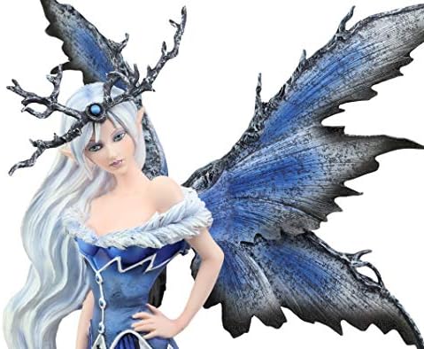 Ebros Ејми Браун Голема зимска мраз кралица со круна на гранки колекционер на статуи faerie fae магична фигура 18 h фантазија уметност на самовили пикси нимфи ​​gaia element fae м