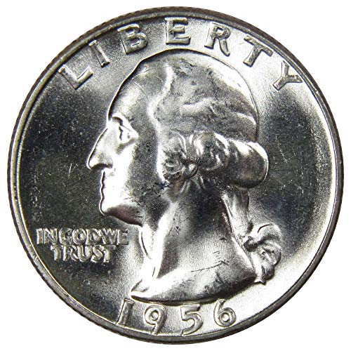 1956 Вашингтон КВАРТАЛ Бу Нециркулирани Нане Држава 90% Сребрена 25С Сад Монета