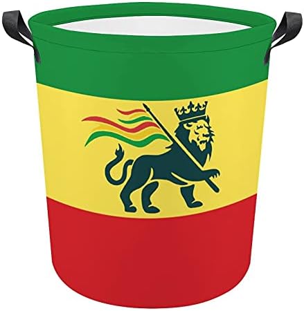 Етиопско Растафаријанско Знаме За Лавови Корпи За Корпи За Складирање Со Корпи За Лесни Рачки За Носење За Играчки Организатор На Облека