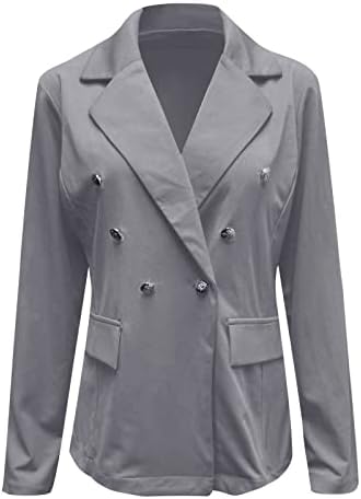 Fragarn женски зимски палта женски моден темперамент цврста боја тенок, фит двојна града, врвна јакна