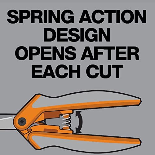 Fiskars Scissors 190520-1001 Titanium Micro-Tip Easy Action Brissors, 6 инчи, портокалова и 94817797 Micro-Tip ножици, 5 инчи, портокал