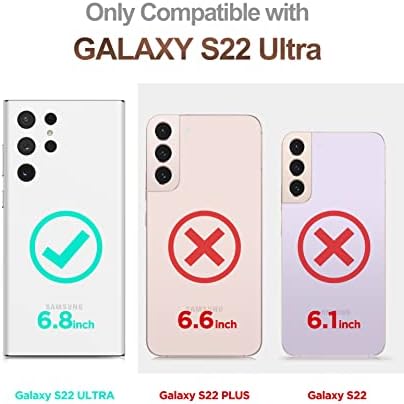 Гвивин мермер пакет - Компатибилен со Samsung Galaxy S22 Ultra 5G 6,8 ”, кутија за покривање на фотоапаратот за слајд+ S22 Ultra Case со Metal