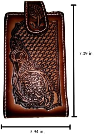 Западниот автоматски кожен мексикански CEL телефонски случај за појас со магнетно затворање. Универзална големина