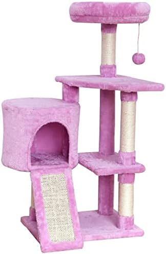 Мијао шепа 11 Греј симпатична кула за мачки за мачки за мачки во затворен простор - Кондо со сила за гребење на сисали ， скок платформа за мебел за мачки центар за акт