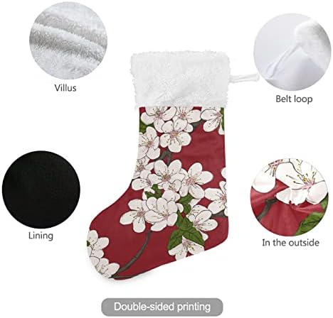 Алаза Божиќни чорапи цветни обрасци цреши цвеќиња класични персонализирани големи декорации за порибување за семејни сезонски празници
