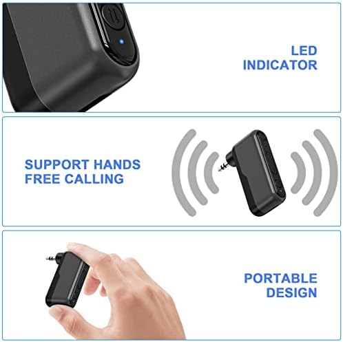 Aux Bluetooth Адаптер За Автомобил-3,5 mm Bluetooth 5,3 Аудио Приемник Со Вистински Безжичен Стерео, Поддржува Бесплатен Повик Siri,