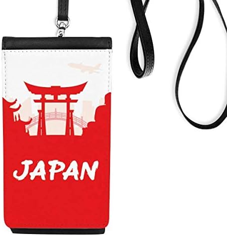 Црвен преглед обележје јапонски телефонски паричник чанта што виси мобилна торбичка црн џеб