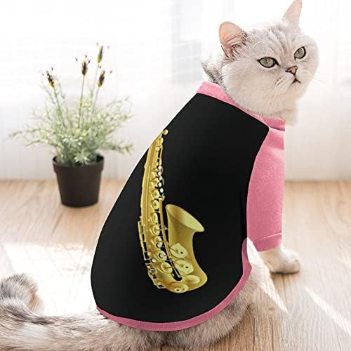 Смешно место за саксофон печати за домашно милениче со џемпери со пука пулвер за кучиња мачка со дизајн