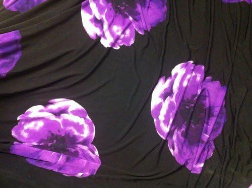 Црна 4веј Се Протега Со / Виолетова Голема Цветна Ткаенина 60 Широк Од Јдс
